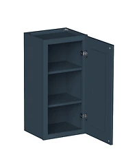 Boyel Living 15"x30" Standard Wall Cabinet (1 Door 2 Shelves), Kitchen with Solid Wood Frame, Soft-Close Hinge