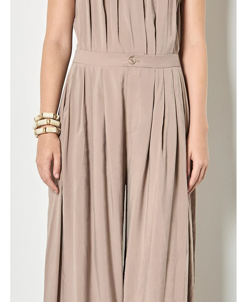 Apricot Women's Pleat Detail Super Wide Trouser