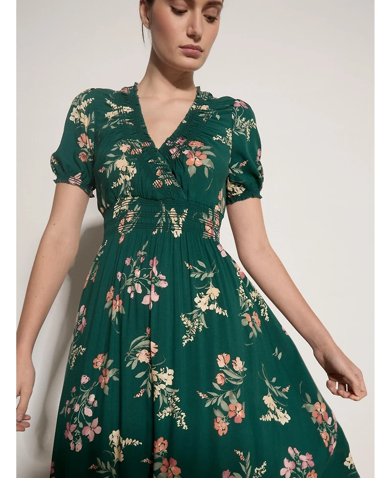 Apricot Women's Watercolour Floral Tiered Maxi Dress