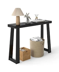 Slickblue 43" Solid Rubber Wood Console Table with Thick Top and Stable Base