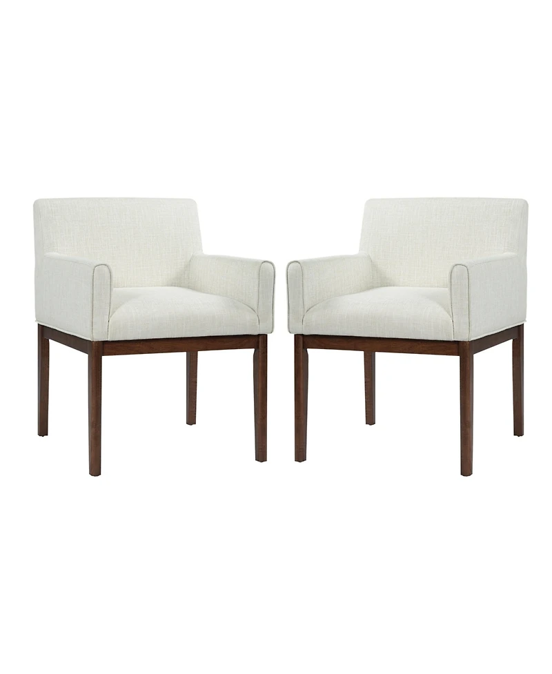 Boyel Living 2-Piece Modern Upholstered Dining Chairs with Arms, Fabric and Rubberwood Legs, Kitchen