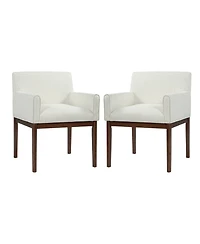 Boyel Living 2-Piece Modern Upholstered Dining Chairs with Arms, Fabric and Rubberwood Legs, Kitchen