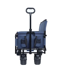 Mountaintop 3-in-1 Convertible Folding Wagon Cart,500lbs 180L Bench Seat, All-Terrain Wheels for Beach, Sports, Garden