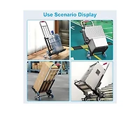 Mountaintop Heavy Duty Folding Stair Climbing Cart with Adjustable Handle, Portable Collapsible Utility Wagon for Shopping, Grocery, Moving and Travel