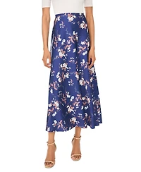 1.state Women's Floral High-Waisted A-Line Bias Cut Maxi Skirt