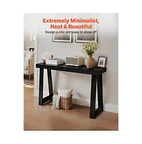 Slickblue Modern Console Table, Narrow Sofa Table with Wooden Top for Entryway, Living Room, Bedroom