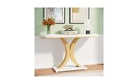 Slickblue 40" Narrow Console Table with Geometric Base