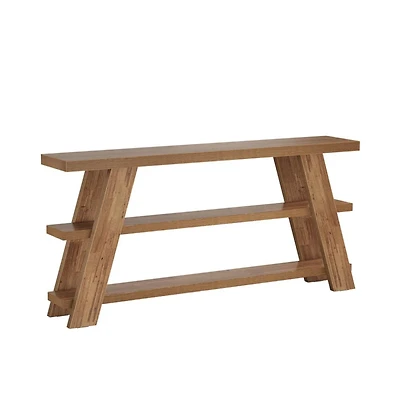 Slickblue Entryway Console Table with 3-Tier Storage Shelves for Farmhouse Decor