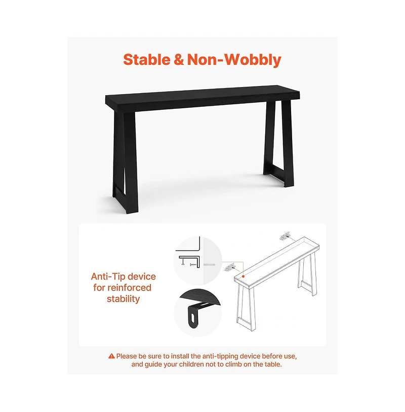 Slickblue Wooden Entryway Console Table, Long Narrow Sofa Table with Modern Design for Living Room Decor