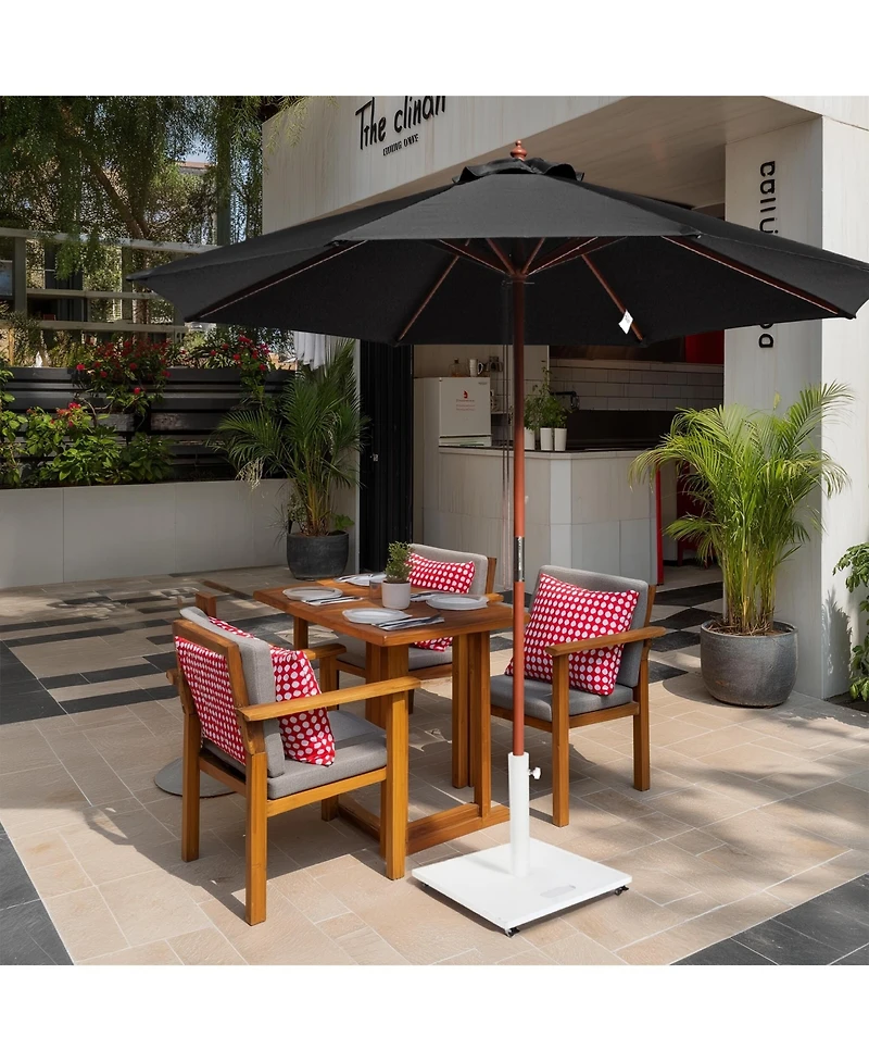 Yescom 9Feet Solid Wood Patio Umbrella with Base Included Stand for Outdoor Event Rental Resort Wedding Party Restaurant