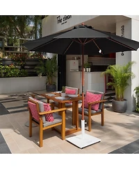 Yescom 9Feet Solid Wood Patio Umbrella with Base Included Stand for Outdoor Event Rental Resort Wedding Party Restaurant