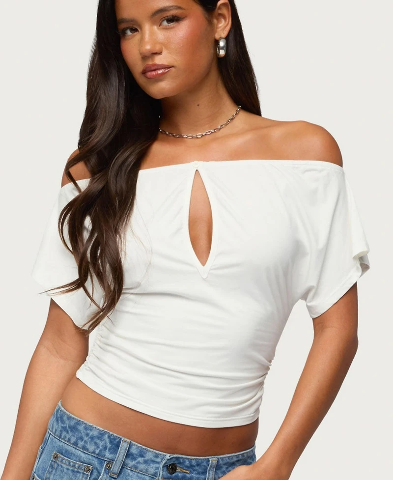 Edikted Women's Hecate Off-the-Shoulder Keyhole Top