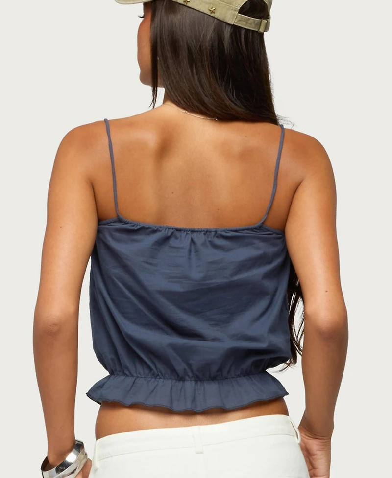 Edikted Women's Tohar Keyhole Tie Front Top