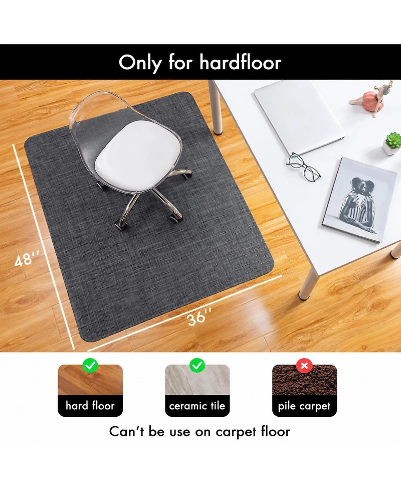 Danrong Heavy Duty Non-Slip Office Chair Mat for Hardwood Floors Silent Smooth Glide Floor Protector