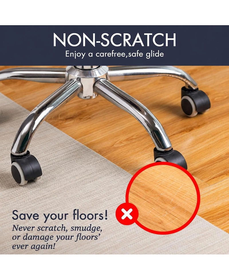 Danrong Heavy Duty Non Slip Office Chair Mat For Hardwood Floors Smooth Silent Glide Protector