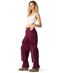 Steve Madden Women's Jacey Cargo Wide-Leg Mid-Rise Pants