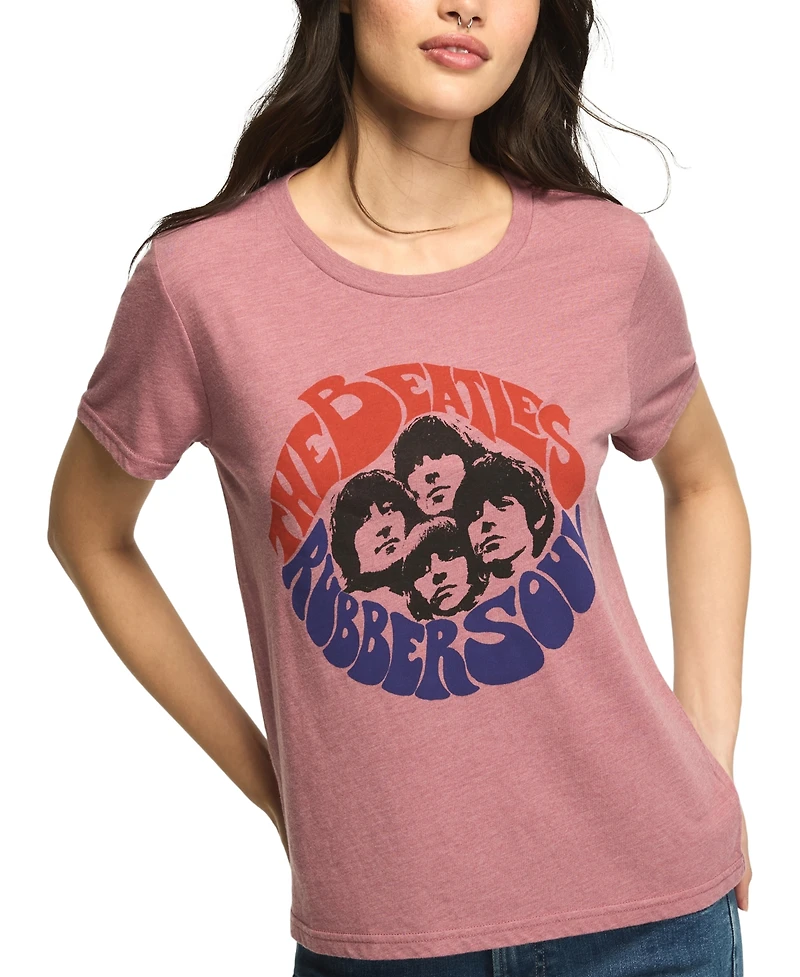 Lucky Brand Women's The Beatles Rubber Soul Classic Crew Graphic Retro T-Shirt