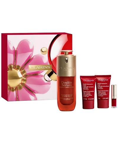 Clarins 4-Piece Double Serum & Super Restorative Anti-Aging Skincare Gift Set