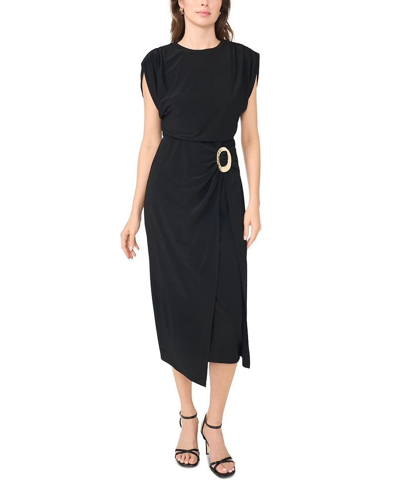 Msk Women's Jersey Wrap Midi Dress