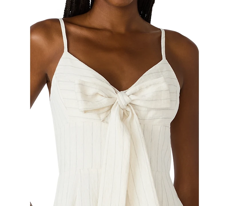 Steve Madden Juniors' Sweetheart Sleeveless A-Line Bow-Front Midi Dress