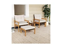 Boyel Living 5 Piece Rattan Furniture Set with Square Coffee Table