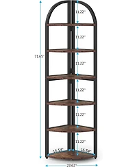 Tribesigns 6-Tier 71" Tall Corner Bookshelf