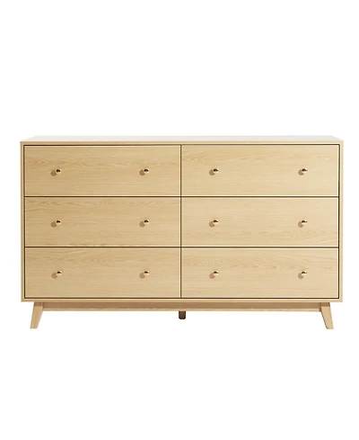 Slickblue Wooden 6 Drawer Dresser for Living Room and Entryway Storage