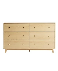 Slickblue Wooden 6 Drawer Dresser for Living Room and Entryway Storage