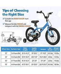 Hongge 16-Inch Kids Bike with Carbon Steel Frame, Coaster and Hand Brakes, Complete Protective Set, 100 lb Capacity, Ages 4-7