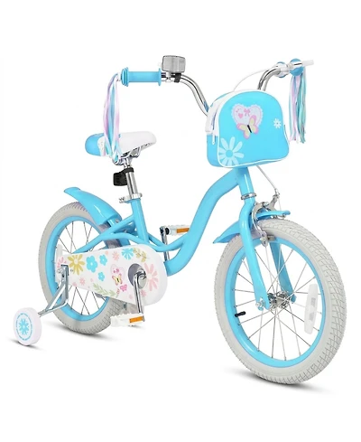 Hongge Adjustable 16-Inch Girls Bike with Removable Training Wheels, Ages 4-7