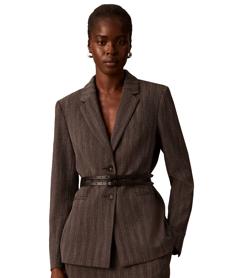 Calvin Klein Women's Notch Collar Long-Sleeve Blazer