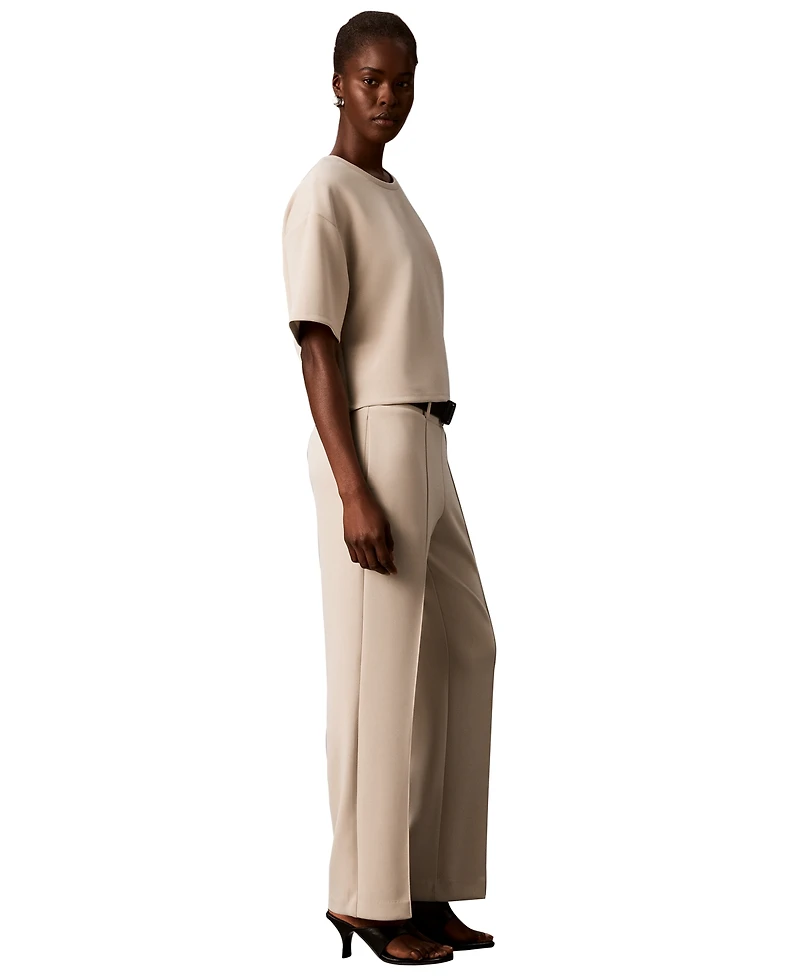 Calvin Klein Women's Pull-On High-Rise Wide-Leg Pants