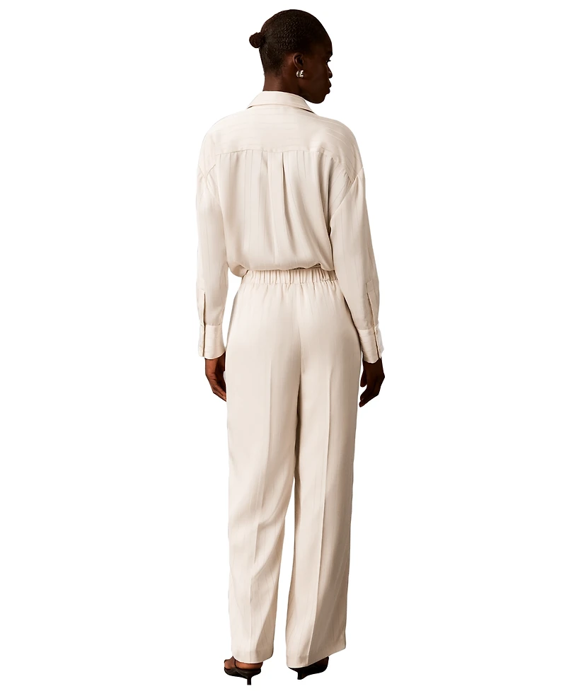 Calvin Klein Women's Pull-on Wide-leg Satin Pants