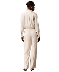 Calvin Klein Women's Pull-on Wide-leg Satin Pants