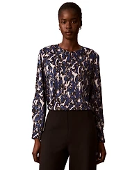 Calvin Klein Women's Crewneck Button-Front Top