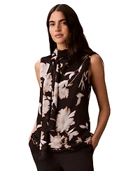 Calvin Klein Women's Sleeveless Scarf Neck Top