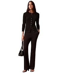 Calvin Klein Women's Button-Front Ribbed Cardigan