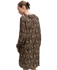 Emme Marella Women's Emmfebe Long-Sleeve Ruffle Paisley-Print Dress
