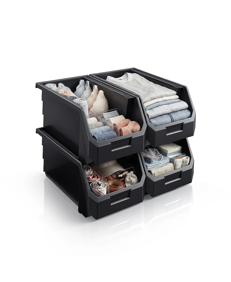 Sorbus Large Open Front Stackable Clothing Storage Bin