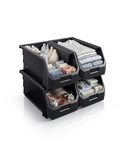 Sorbus Large Open Front Stackable Clothing Storage Bin