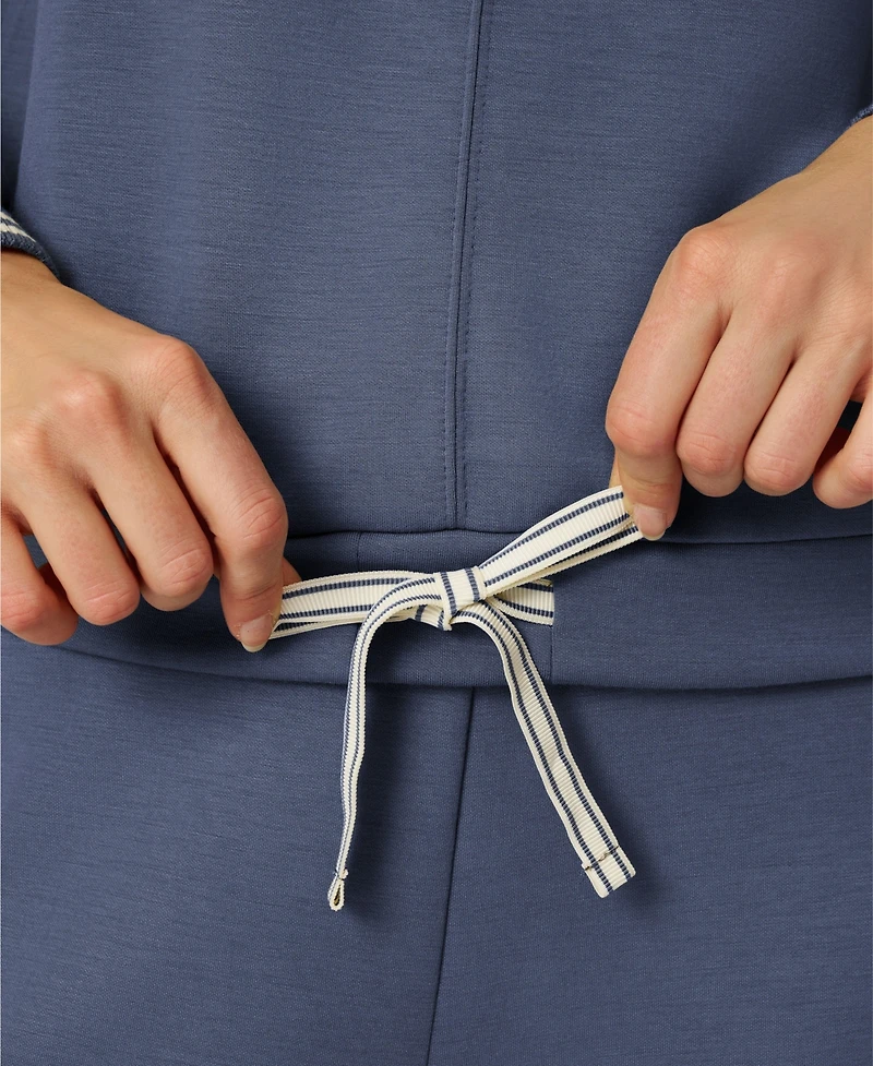 Cable & Gauge Women's Boat Neck Top and Wide Leg Pant Lounge Set