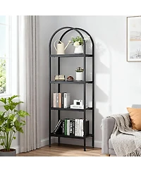 Slickblue Arched Bookshelf with 4 Tiers for Living Room Bedroom Office