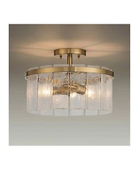 Possini Euro Design Possini Euro Soresi 14"W Piastra Glass 2-Light Ceiling Light