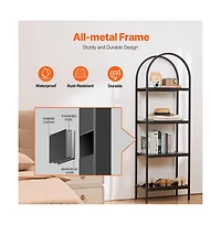 Slickblue Metal Bookcase with 4 Open Display Shelves