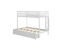 Grain & Grove Bear Furniture Plywood Twin/Full Bunk with Underbed Storage Drawers