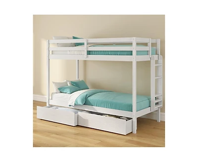Grain & Grove Bear Furniture Plywood Twin/Twin with Underbed Storage Drawers