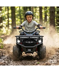 Hongge 24V Kids Electric Ride-On Quad Atv, Dual Motors, Led Headlights & Off-Road, 39.5" x 21" x 22", 66 lbs., Ages 3+