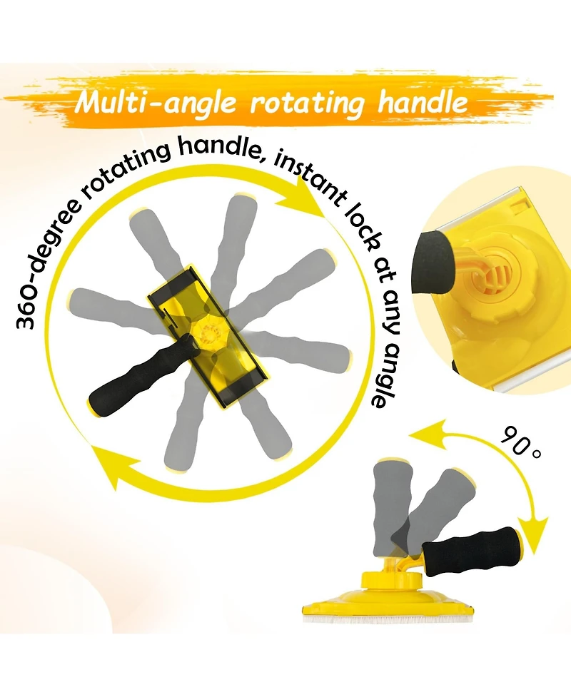 Xdovet Paint Edger Tool Kit 9 Inch Pad Set Trim Touch-up Corner Wall Ceiling 360degree(s) Rotation Handle Trimmer Refill Pads
