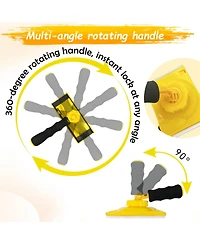 Xdovet Paint Edger Tool Kit 9 Inch Pad Set Trim Touch-up Corner Wall Ceiling 360degree(s) Rotation Handle Trimmer Refill Pads