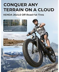 Mikolo Folding Electric Bike for Adults, 55 Miles & 25MPH, 500W Peak Motor, 48V 10Ah Removable Battery, Fat Tire EBike with Smart Lcd Display